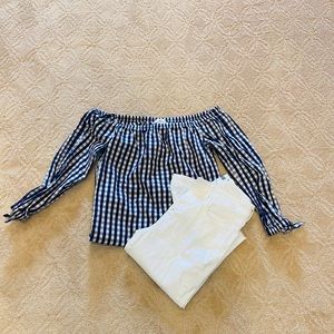 Vineyard Vines off-shoulder gingham top